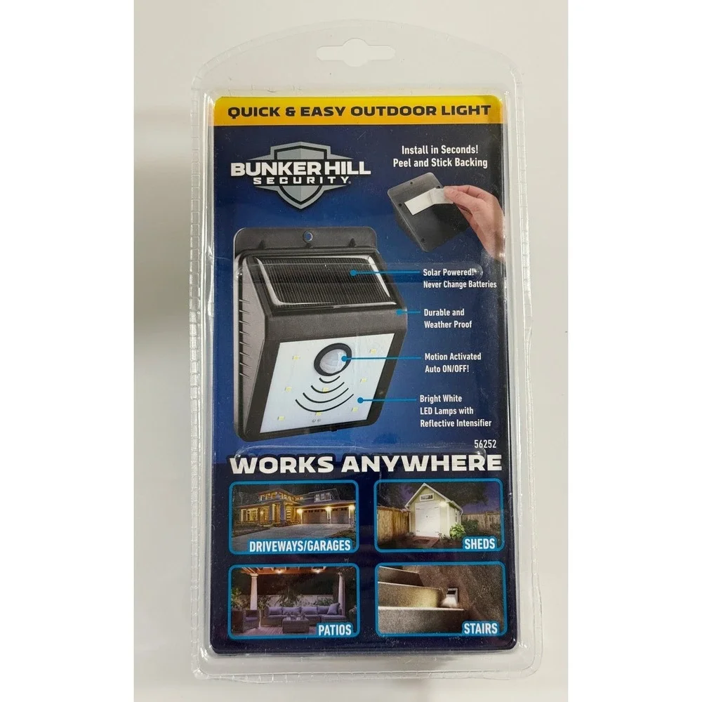 Bunker Hill Security LED Solar‎ Wall Mount Light Black Motion Activated 56252